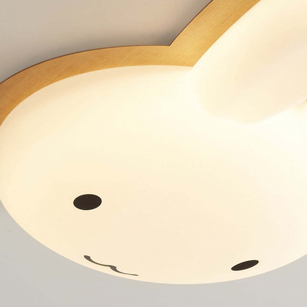 Art Deco Kids Iron Rabbit LED Flush Ceiling Light