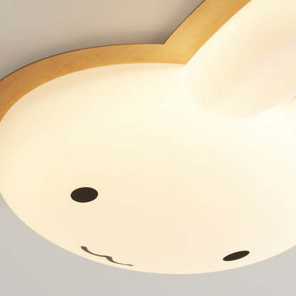 Art Deco Kids Iron Rabbit LED Flush Ceiling Light