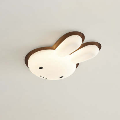 Art Deco Kids Iron Rabbit LED Flush Ceiling Light