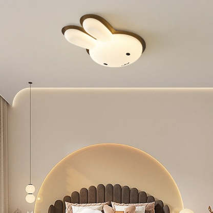 Art Deco Kids Iron Rabbit LED Flush Ceiling Light