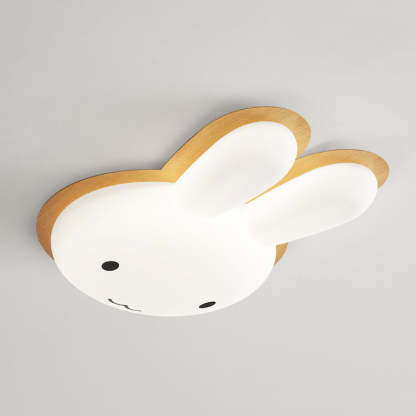 Art Deco Kids Iron Rabbit LED Flush Ceiling Light