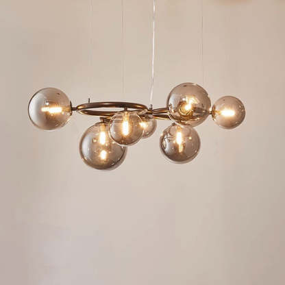 Scandinavian Glass Iron Round Orb Chandelier — 7 / Clear Color / 110V-120V For US/CA