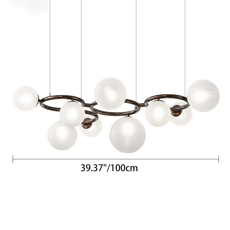 Scandinavian Glass Iron Round Orb Chandelier — 5 / Clear Color / 220V-240V For UK/AU
