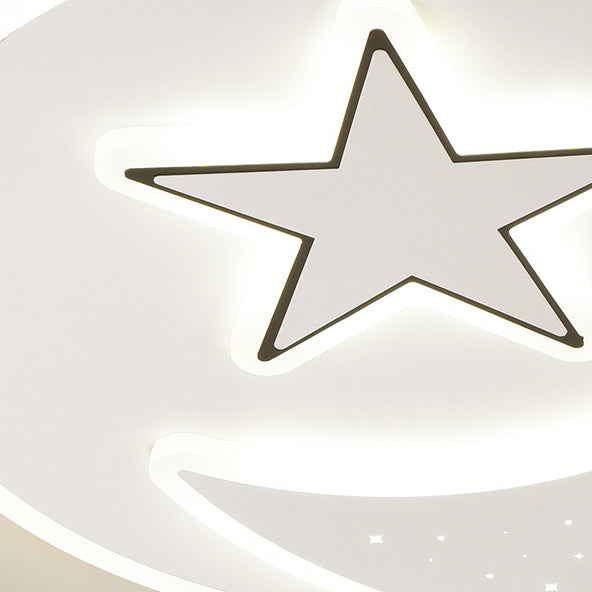 Acrylic Iron Astronaut Bear Star LED Flush Ceiling Light — C / Infinitely Dimmable / 220V-240V For UK/AU