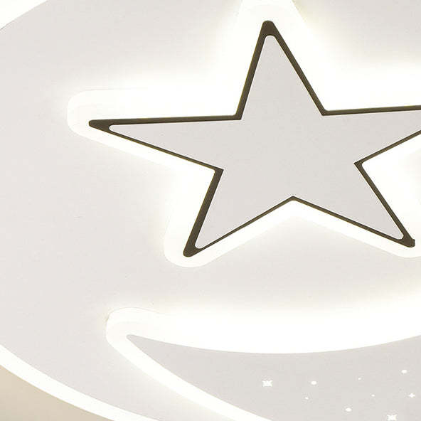 Acrylic Iron Astronaut Bear Star LED Flush Ceiling Light — C / Infinitely Dimmable / 220V-240V For UK/AU