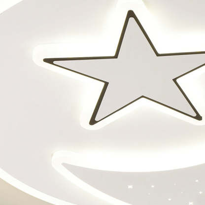 Acrylic Iron Astronaut Bear Star LED Flush Ceiling Light — C / Infinitely Dimmable / 220V-240V For UK/AU