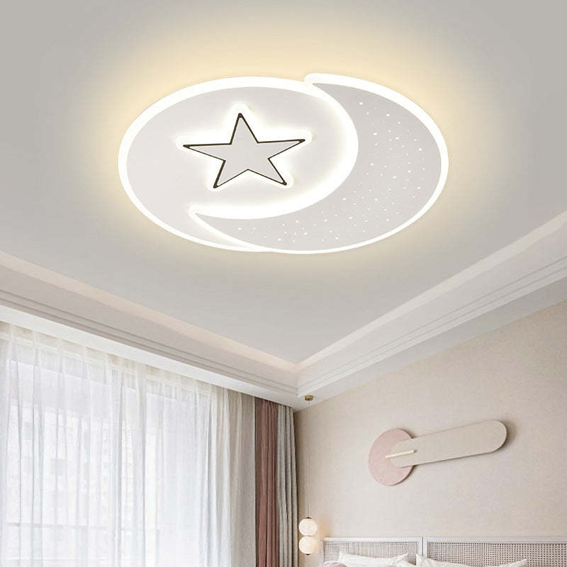 Acrylic Iron Astronaut Bear Star LED Flush Ceiling Light — B / Infinitely Dimmable / 110V-120V For US/C
