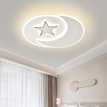Acrylic Iron Astronaut Bear Star LED Flush Ceiling Light — B / Infinitely Dimmable / 110V-120V For US/C
