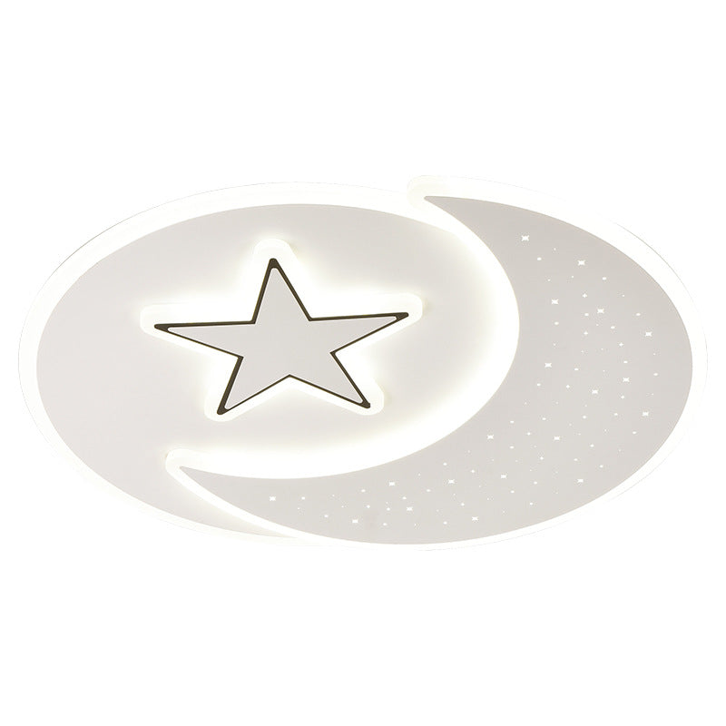 Acrylic Iron Astronaut Bear Star LED Flush Ceiling Light