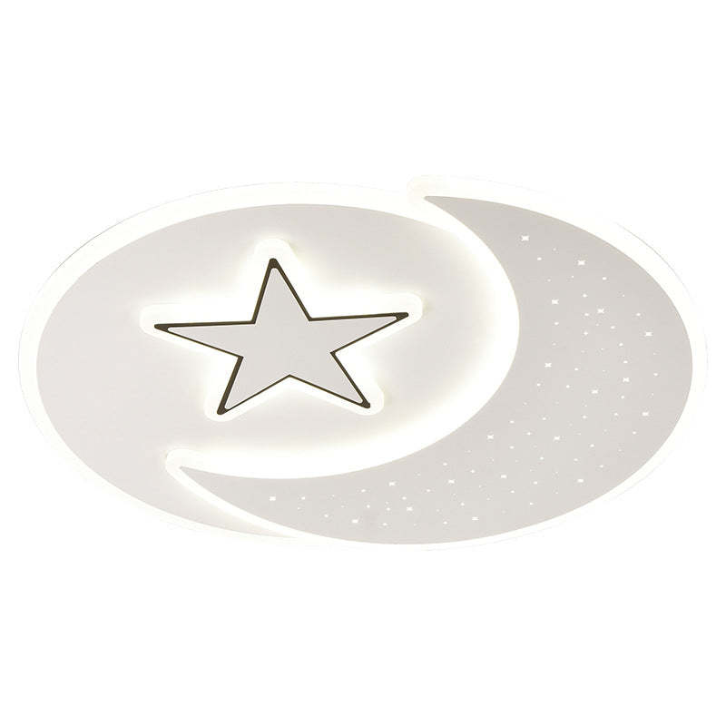Acrylic Iron Astronaut Bear Star LED Flush Ceiling Light