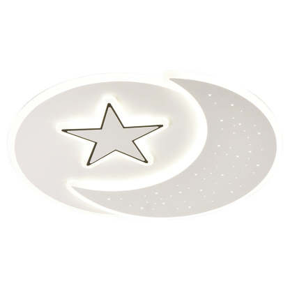 Acrylic Iron Astronaut Bear Star LED Flush Ceiling Light