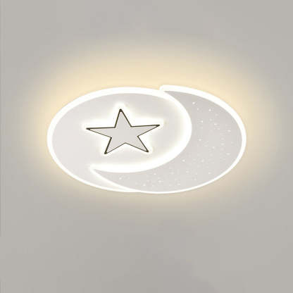 Acrylic Iron Astronaut Bear Star LED Flush Ceiling Light