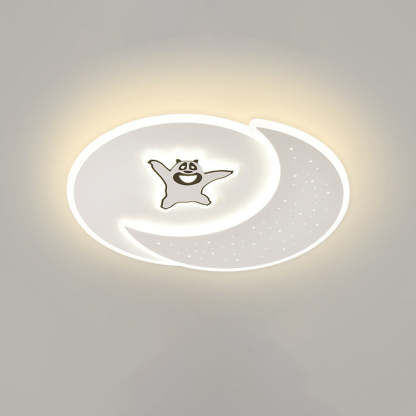 Acrylic Iron Astronaut Bear Star LED Flush Ceiling Light