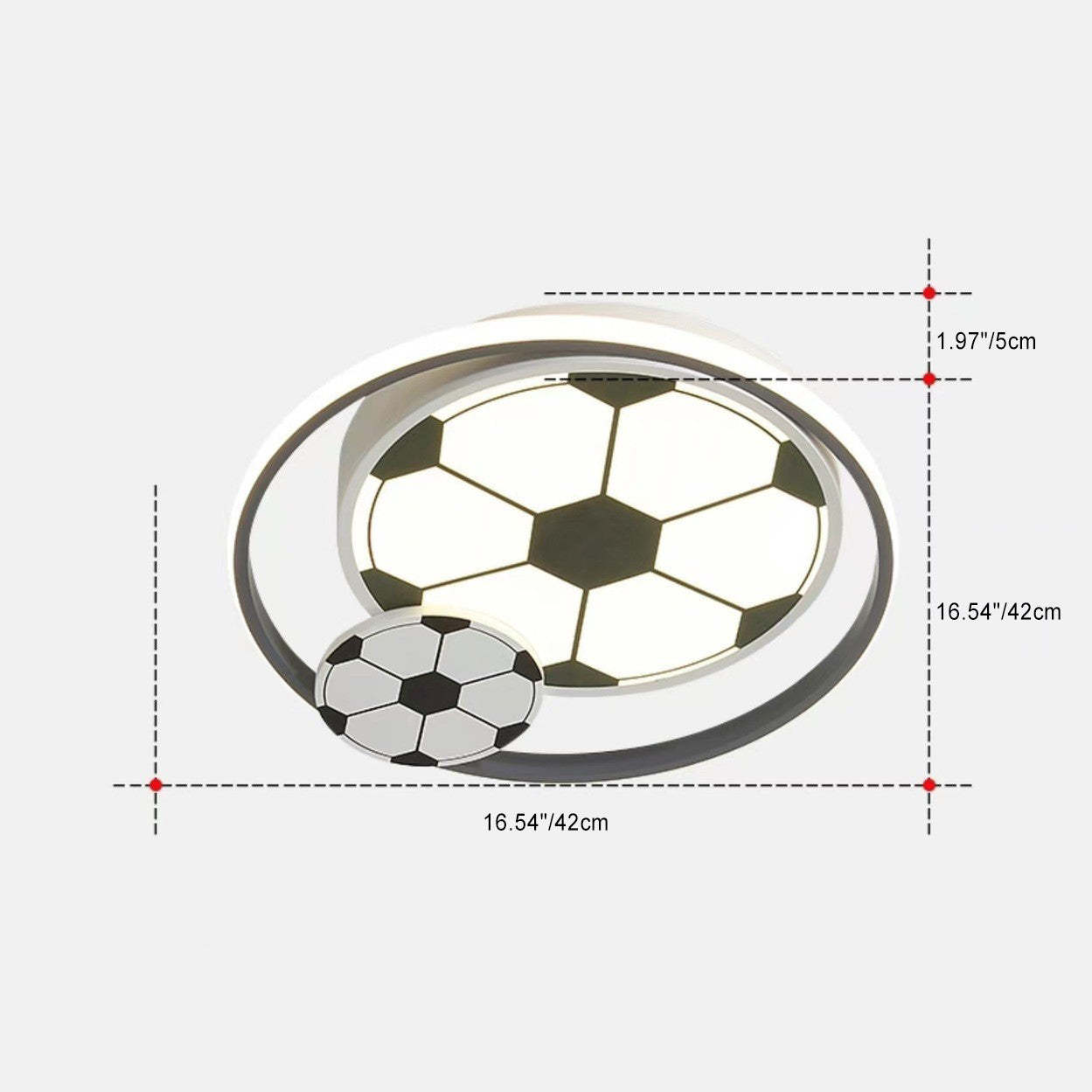 Kids Acrylic Iron Soccer Round LED Flush Ceiling Light