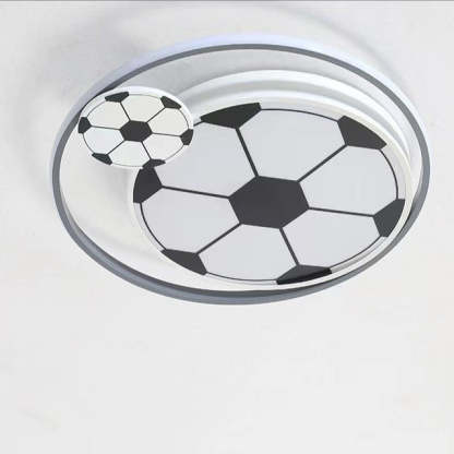 Kids Acrylic Iron Soccer Round LED Flush Ceiling Light