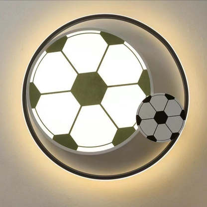 Kids Acrylic Iron Soccer Round LED Flush Ceiling Light