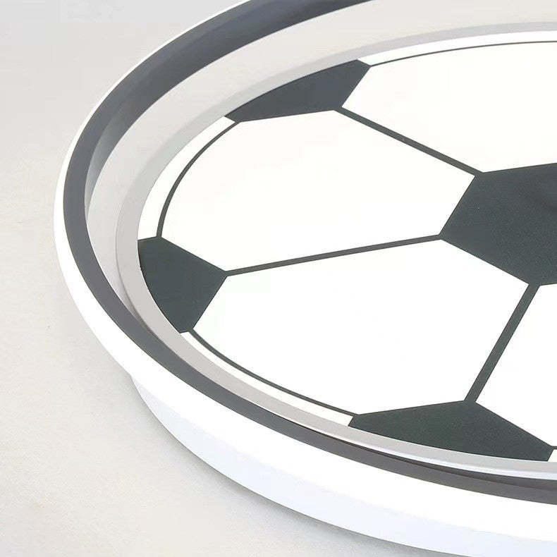 Kids Acrylic Iron Soccer Round LED Flush Ceiling Light