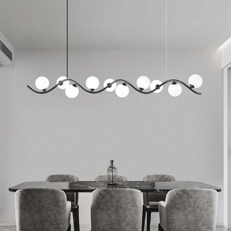 Creative curved island black chandeliers