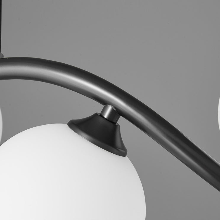 Glass Iron Curved Globe Island Chandelier