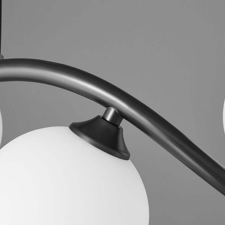 Glass Iron Curved Globe Island Chandelier