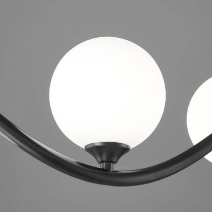 Glass Iron Curved Globe Island Chandelier