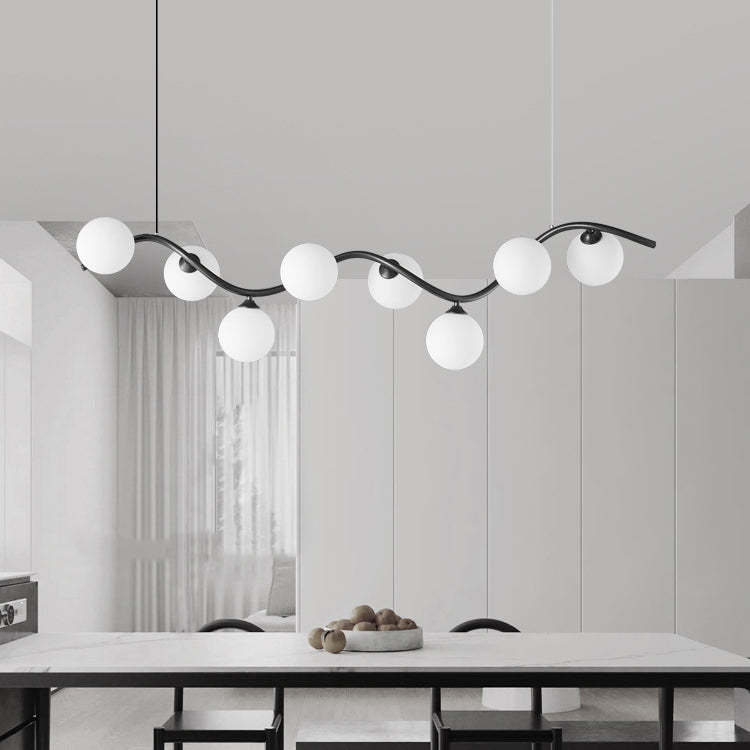 Glass Iron Curved Globe Island Chandelier — 8 / 220V-240V For UK/AU