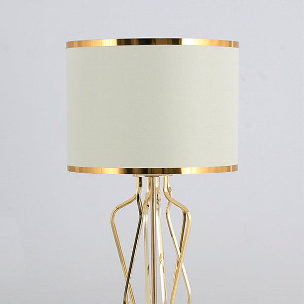 Contemporary Fabric Metal Marble Curved Lamp