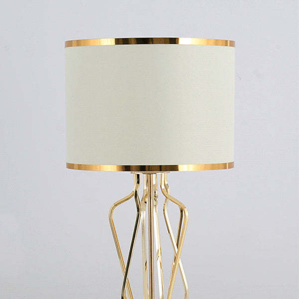 Contemporary Fabric Metal Marble Curved Lamp