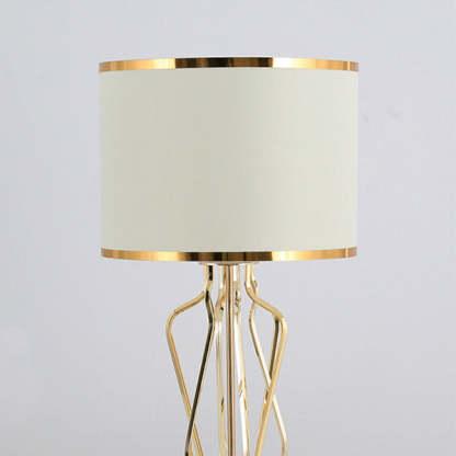 Contemporary Fabric Metal Marble Curved Lamp