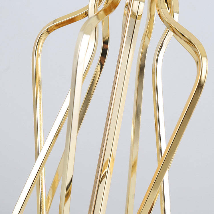 Contemporary Fabric Metal Marble Curved Lamp