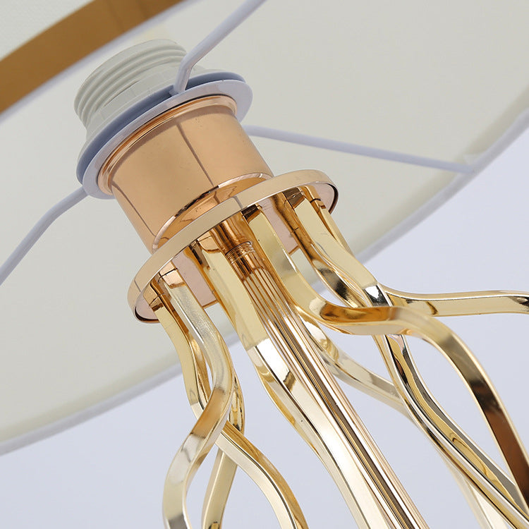 Contemporary Fabric Metal Marble Curved Lamp
