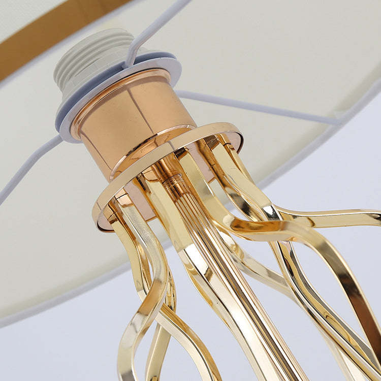Contemporary Fabric Metal Marble Curved Lamp