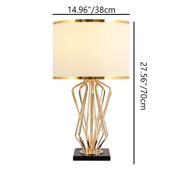 Contemporary Fabric Metal Marble Curved Lamp