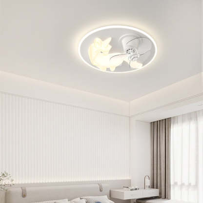 Art Deco Iron Unicorn LED Flush Ceiling Light