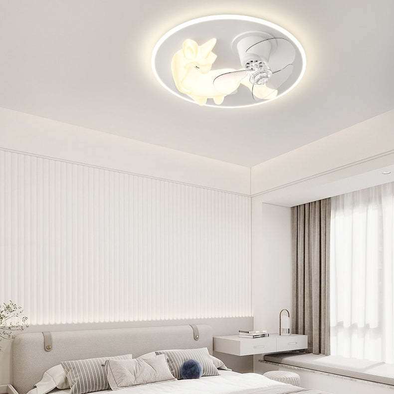 Art Deco Iron Unicorn LED Flush Ceiling Light