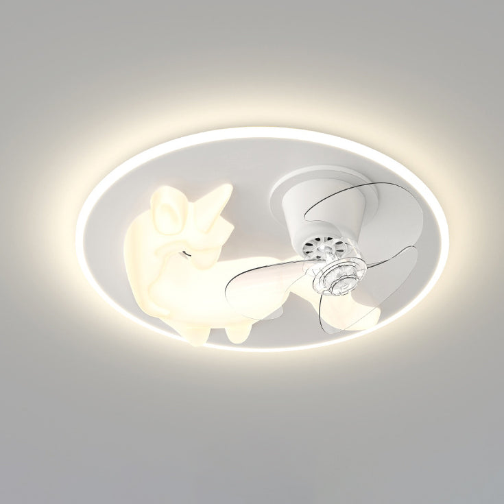 Art Deco Iron Unicorn LED Flush Ceiling Light
