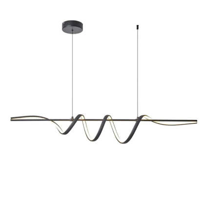 Contemporary Aluminum Curved Linear LED Island Chandelier