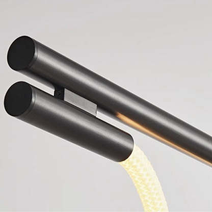 Braided Silicone Copper Curved Linear LED Island Chandelier