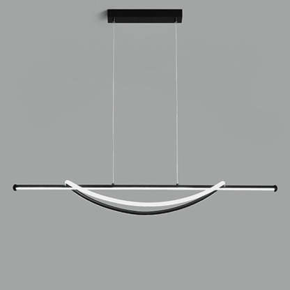 Silicone Aluminum Curved Linear LED Island Chandelier — Warm Light(3000K) / 110V-120V For US/CA & White
