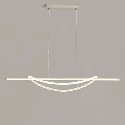Silicone Aluminum Curved Linear LED Island Chandelier — Warm Light(3000K) / 110V-120V For US/CA & Black