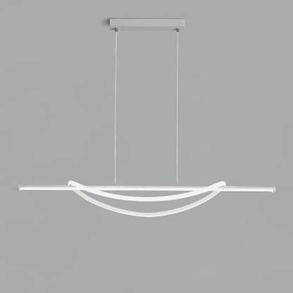 Silicone Aluminum Curved Linear LED Island Chandelier — Warm Light(3000K) / 220V-240V For UK/AU & Black
