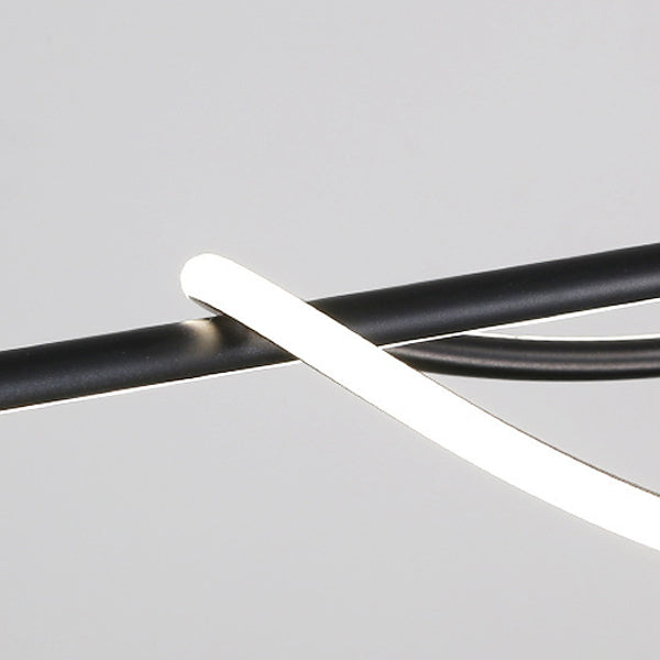 Silicone Aluminum Curved Linear LED Island Chandelier — Infinitely Dimmable / 110V-120V For US/CA & White
