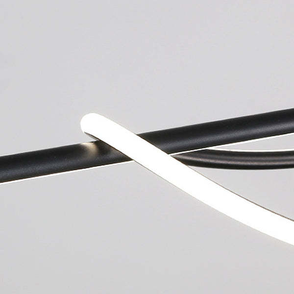 Silicone Aluminum Curved Linear LED Island Chandelier — Infinitely Dimmable / 110V-120V For US/CA & White