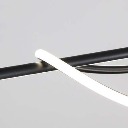 Silicone Aluminum Curved Linear LED Island Chandelier — Infinitely Dimmable / 110V-120V For US/CA & White