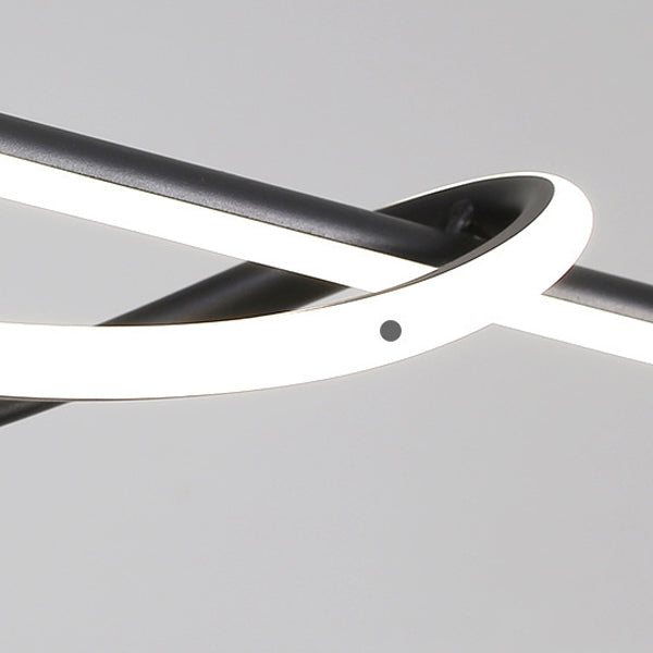 Silicone Aluminum Curved Linear LED Island Chandelier — Infinitely Dimmable / 220V-240V For UK/AU & White