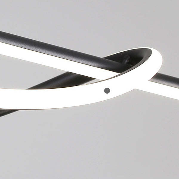 Silicone Aluminum Curved Linear LED Island Chandelier — Infinitely Dimmable / 220V-240V For UK/AU & White