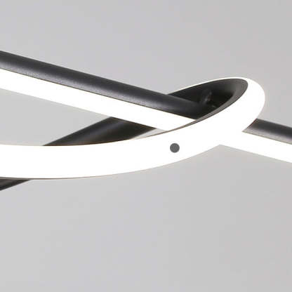 Silicone Aluminum Curved Linear LED Island Chandelier — Infinitely Dimmable / 220V-240V For UK/AU & White