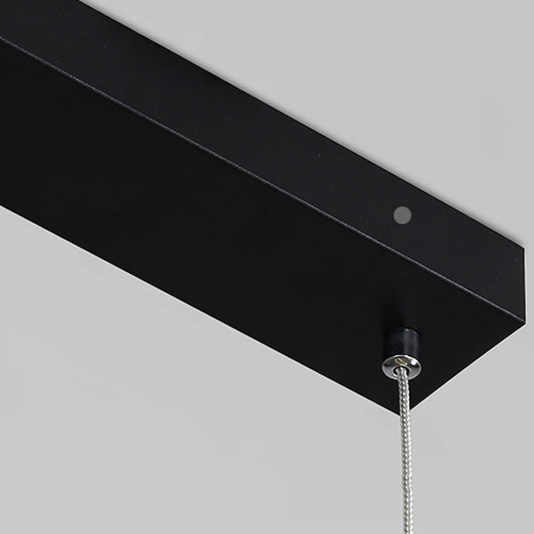 Silicone Aluminum Curved Linear LED Island Chandelier — White Light (5000K) / 220V-240V For UK/AU & Black