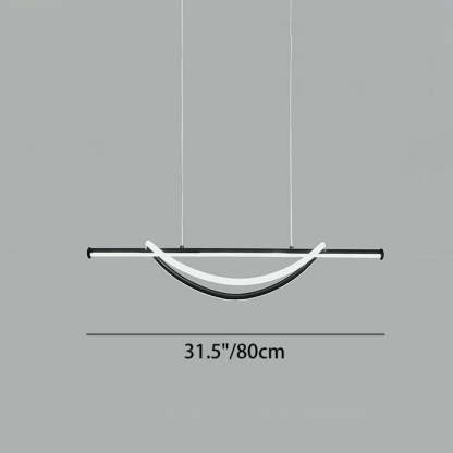 Silicone Aluminum Curved Linear LED Island Chandelier — Warm Light(3000K) / 220V-240V For UK/AU & Black