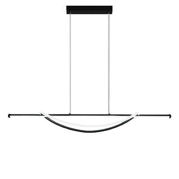 Silicone Aluminum Curved Linear LED Island Chandelier — Infinitely Dimmable / 220V-240V For UK/AU & Black